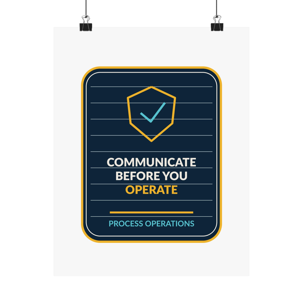 Communicate Before You Operate Industrial Poster