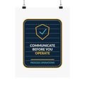 Communicate Before You Operate Industrial Poster