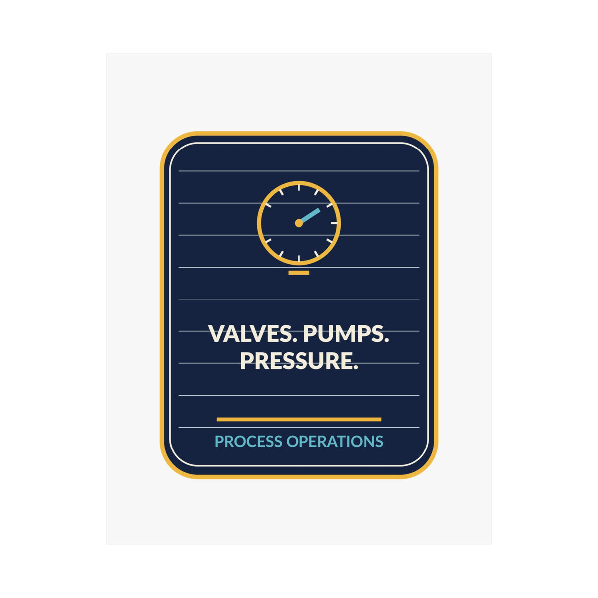 Valves. Pumps. Pressure. Process Operations 11x14 Poster