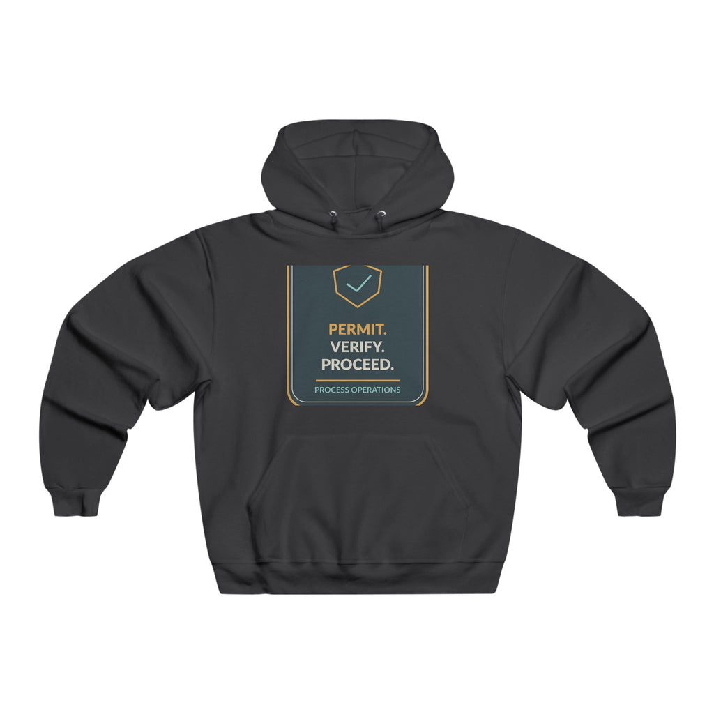 Permit Verify Proceed Shield Hooded Sweatshirt