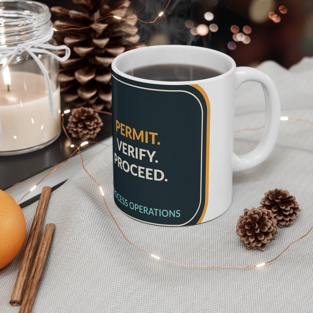 Permit Verify Proceed Ceramic Mug