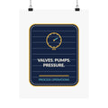 Valves. Pumps. Pressure. Process Operations 11x14 Poster