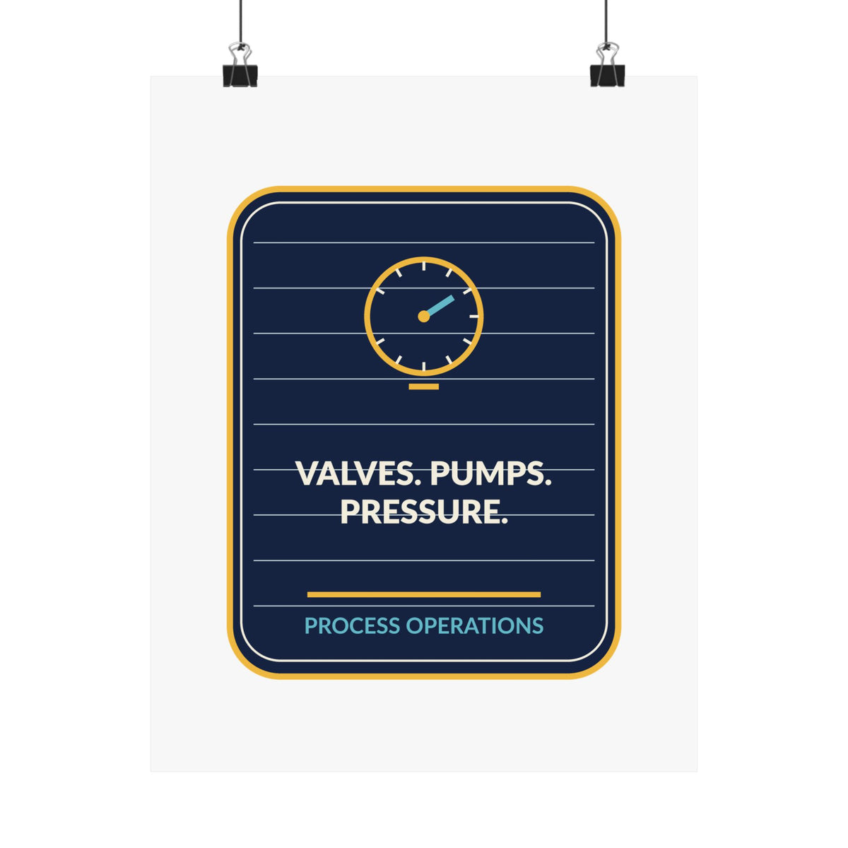 Valves. Pumps. Pressure. Process Operations 11x14 Poster