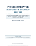 Process Operator Hiring Test & Interview Prep Kit by Jeffre Brown, 120 questions and interview preparation